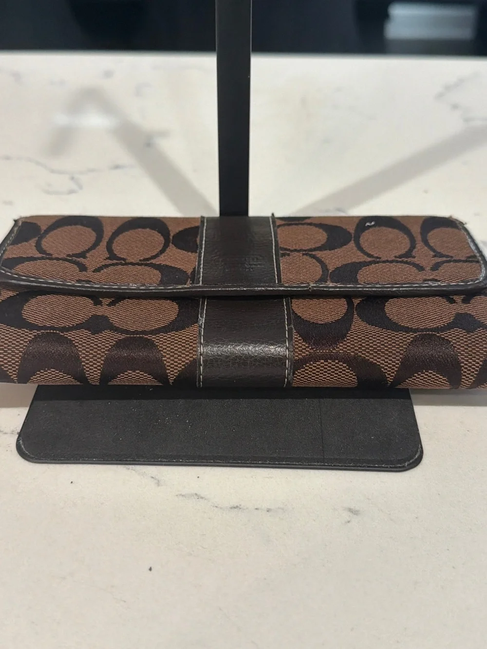 Coach Brown Signature Continental Wallet